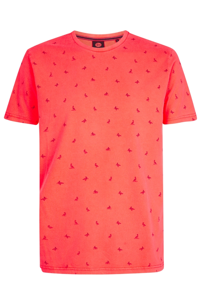 T SHIRT MET ALLOVER PRINT TSR118 3099 Fiery Coral